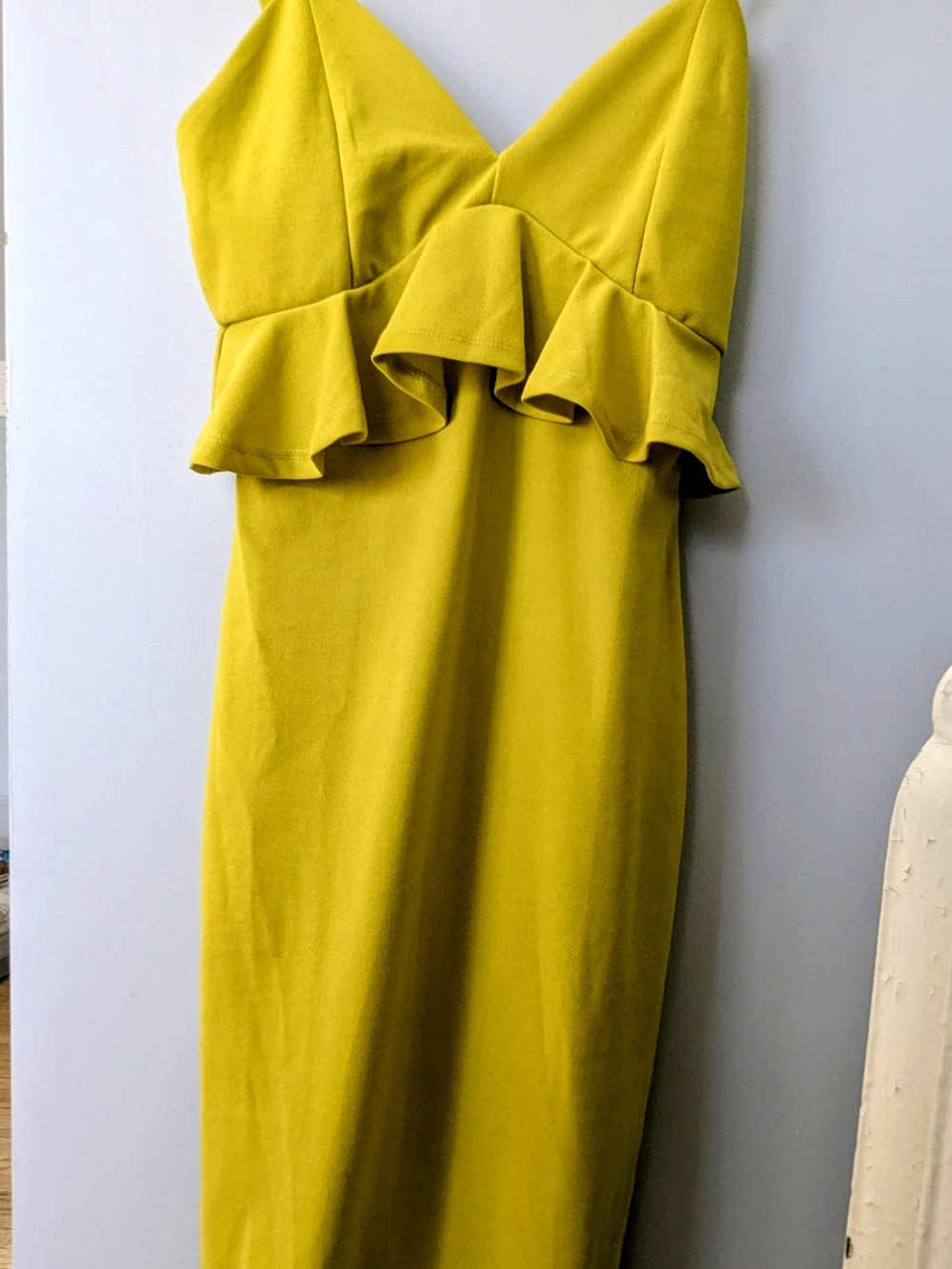 Shein Yellow Ruffle Midi Dress